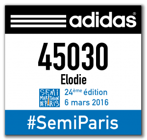 Mon dossard au semi-marathon de Paris 2016